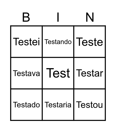 Teste Bingo Card