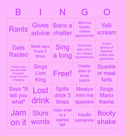 Celebrate Good times Bingo Card