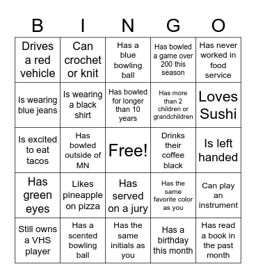 Find someone who.. Bingo Card