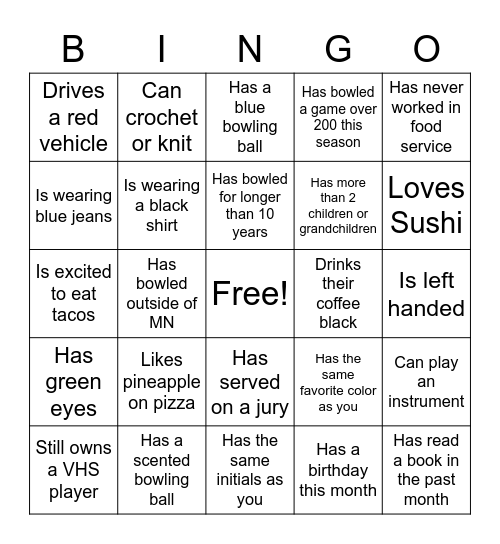 Find someone who.. Bingo Card