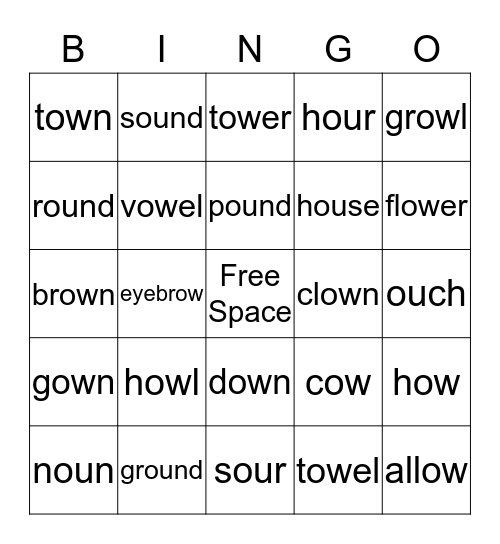 Ow/Ou Bingo Card