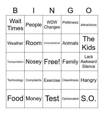 Therapy Bill Bingo Card