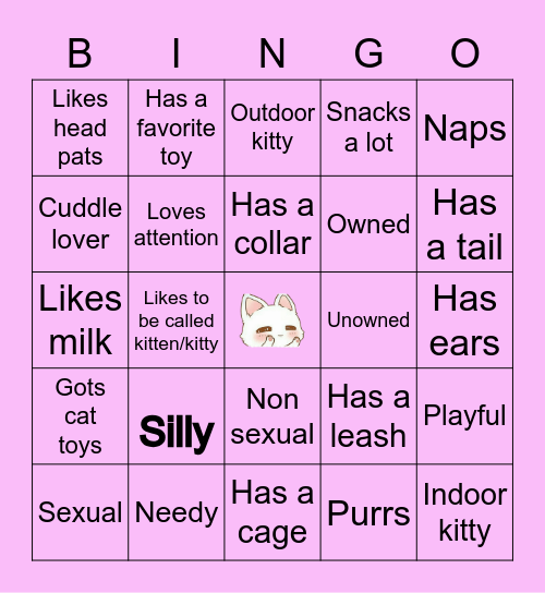 Kitten Bingo Card