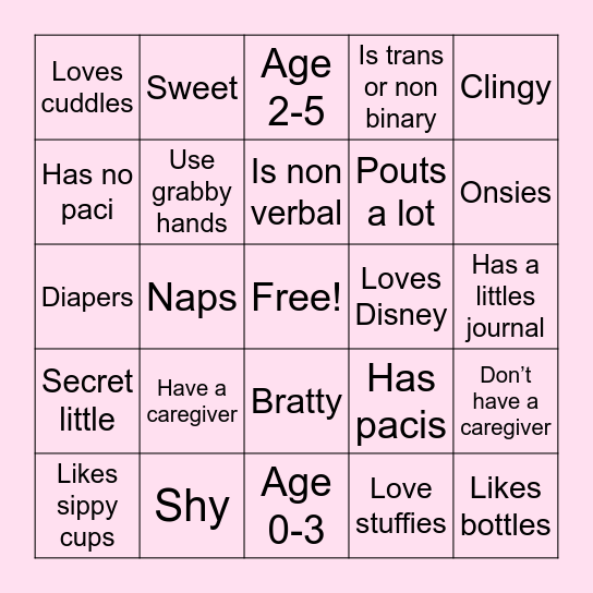 Baby Bingo Card