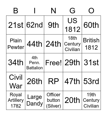 Button Bingo Card