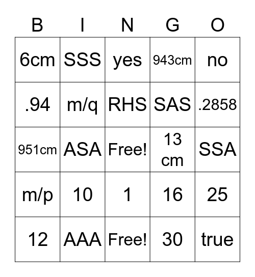 Ch 8-10 Final Review Bingo Card