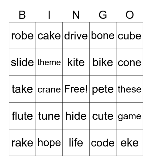 Magic e Bingo Card