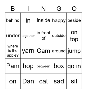 Hop, Hop, Hop! Bingo Card