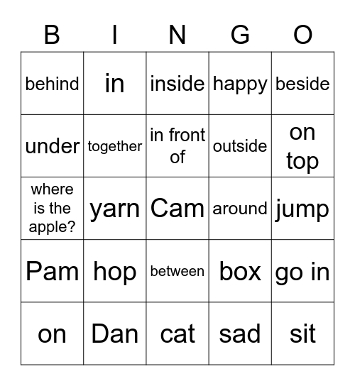 Hop, Hop, Hop! Bingo Card