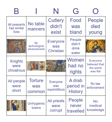 Myths of Medieval Europe Bingo Card