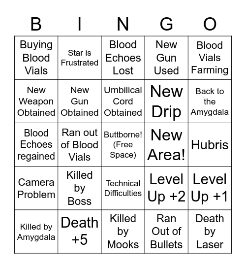 Buttborne with Brother Stream! Bingo Time Bingo Card