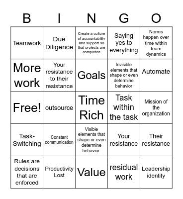 Bingo Lingo! Bingo Card