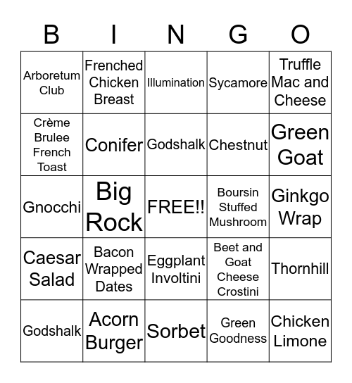 Gingko Bingo Card