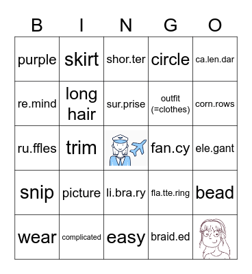 Hair Does Hair Don't Story Bingo Card