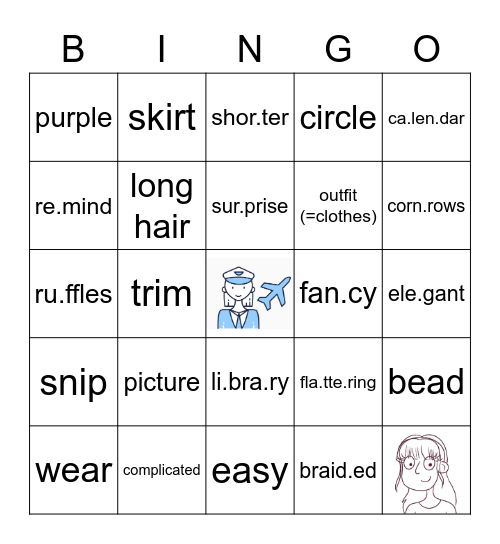 Hair Does Hair Don't Story Bingo Card