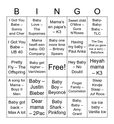 Maud´s Baby Bingo Card