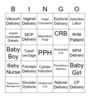 Push, Pull, Cut! Bingo Card