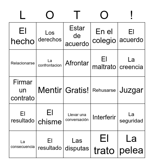 Bingo y Solidaridad en Español