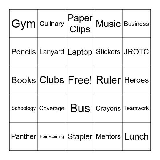 Teacher Appreciation Week Bingo Card