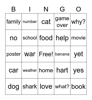 Bingo Card