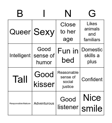 Lenore's Type Bingo Card