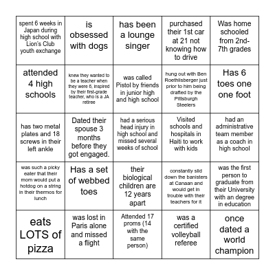 Find Someone Who . . . Bingo Card