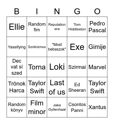 Réka miről beszélt ma? Bingo Card