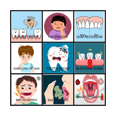 SIGNS OF POOR ORAL HYGIENE BINGO Card