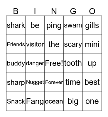 Nuggest & Fang Bingo Card