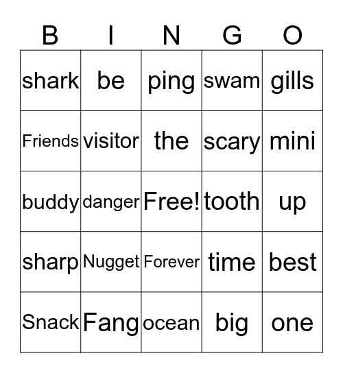 Nuggest & Fang Bingo Card