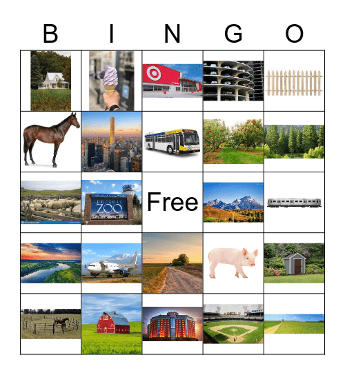 City & Country Bingo Card