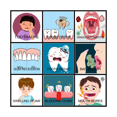 SIGNS OF POOR ORAL HYGIENE BINGO Card