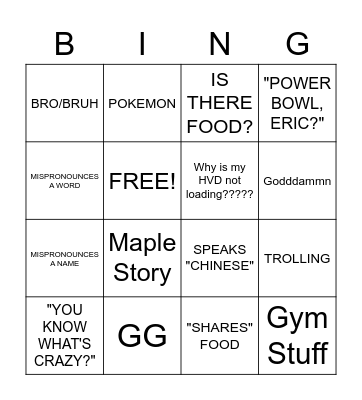 Lexy-Tate Bingo Card