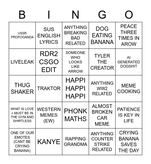 IF WE SEE UNIBOMBER ITS INSTANT BINGO Card