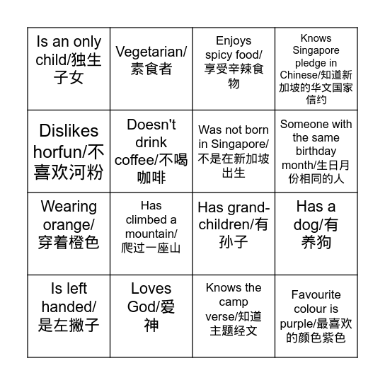 BLC BINGO | BLC 宾果游戏 Bingo Card