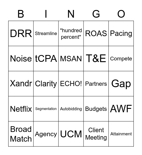 ECHO BINGO! Bingo Card