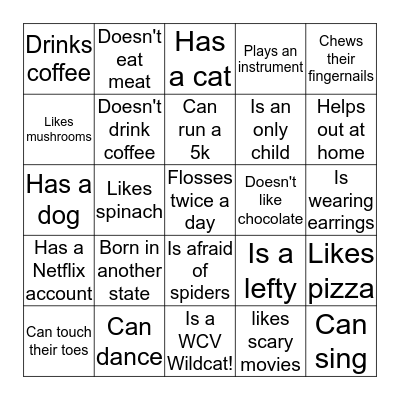 Find someone who  Bingo Card