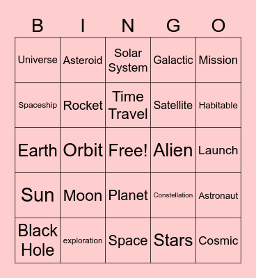 OUT OF THIS WORLD Bingo Card
