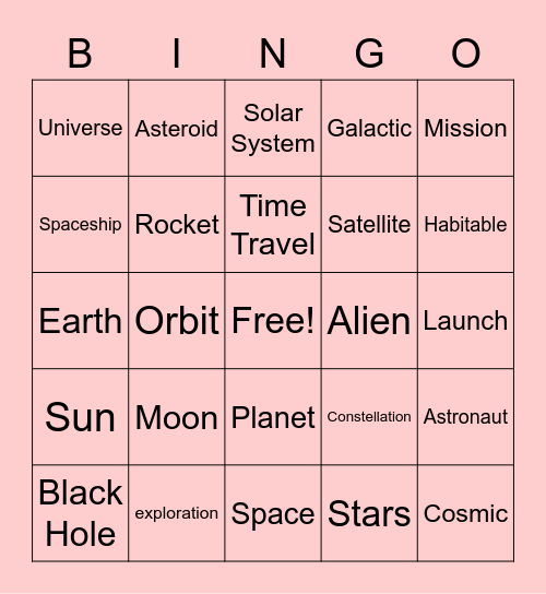 OUT OF THIS WORLD Bingo Card
