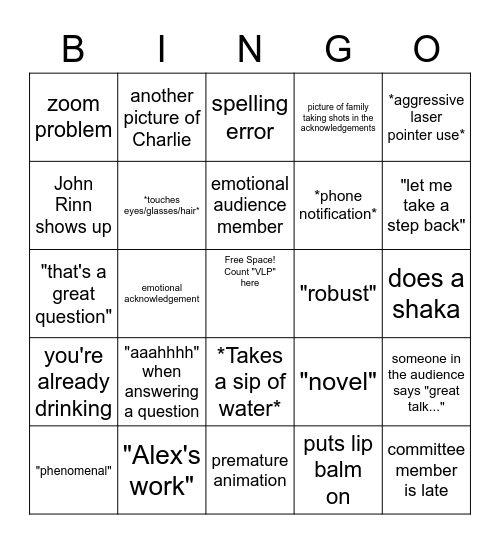 Bill's Bingo Card