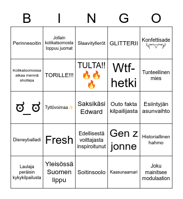 ✨ EUROVIISUUUT 2023 ✨ Bingo Card