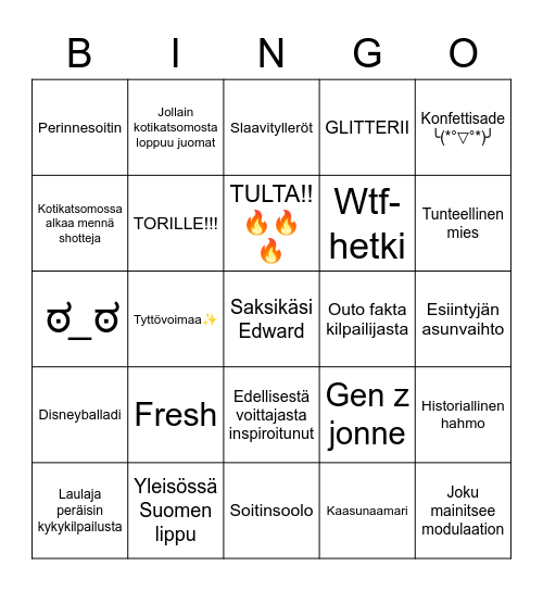 ✨ EUROVIISUUUT 2023 ✨ Bingo Card