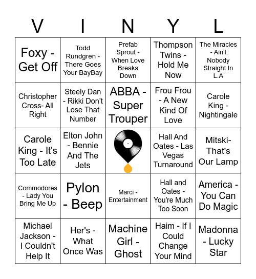 Game 2 Bingo Card