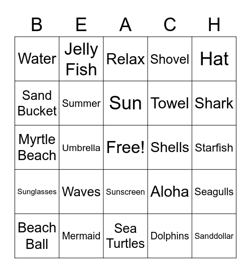 SUMMER BINGO Card