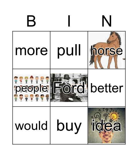 GR1 or ore Ford words Bingo Card