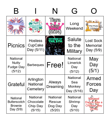 MAYDAY Bingo Card