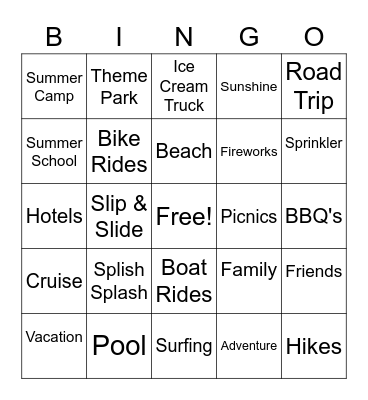 Summer Bingo Card