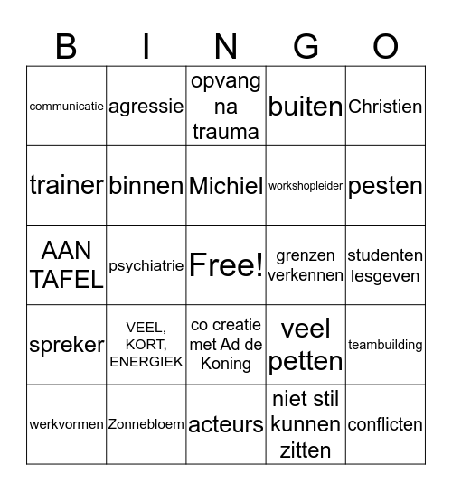 10 minuten SCHOOL TEGEN SCHELDEN Bingo Card