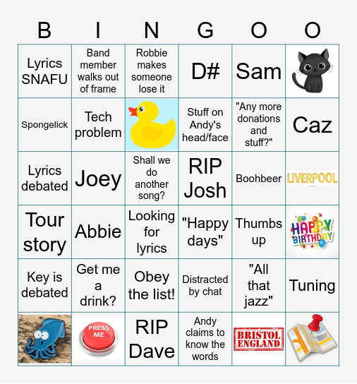 TLJ Stream Bingo Card