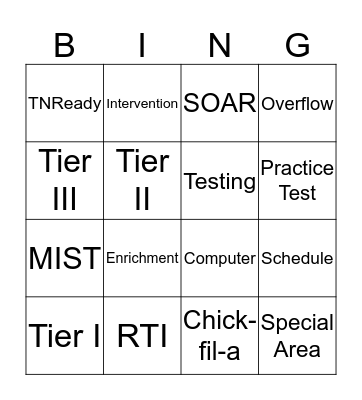 Early Morning Meeting Bingo Card